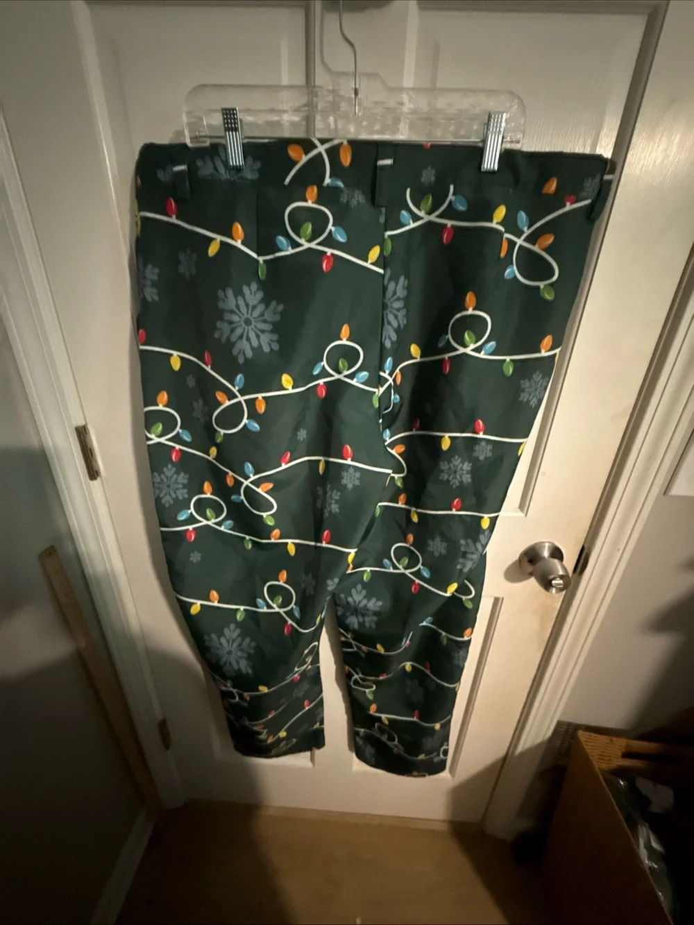 Holiday Time Dark Green Blazer & Pants Set with Multi-Color Holiday Lights
